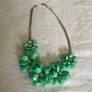 Natashia Costume Jewelry Resin Flower Necklace Gold Tone